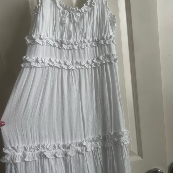 White Ruffled Maxi Dress - Picture 2 of 3